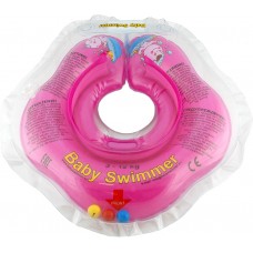 Круг для купания детей с погремушкой Baby Swimmer, розовый